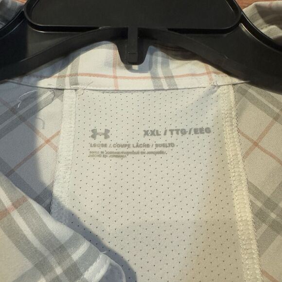 Texas Tech Under Armour 2XL Plaid Fishing Shirt Men Basketball Button Down RR4L - Picture 3 of 11